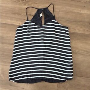 Express Barcelona Black and White Striped Reversible Tank Top